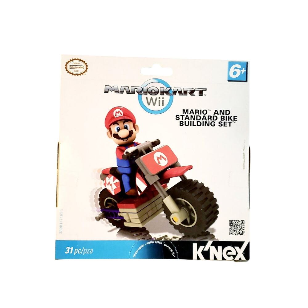 K'Nex Mariokart Wii Mario and Standard Bike Building Set New In Sealed Box